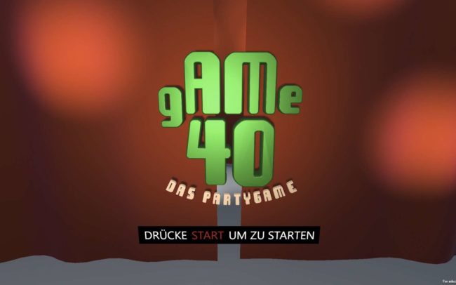 The launch screen for the game gAMe40, with instructions and a curtain.