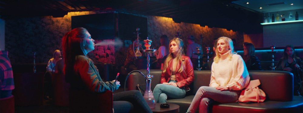 The actors of the short film elenore sitting in a shisha bar, smoking and talking.