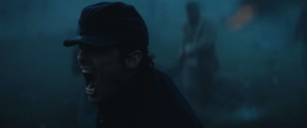 James Marsden playing a solider on a battlefield in a civil war.