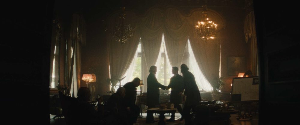 James Marsden playing F.A. Jones, the founder of IWC, talking with investors.