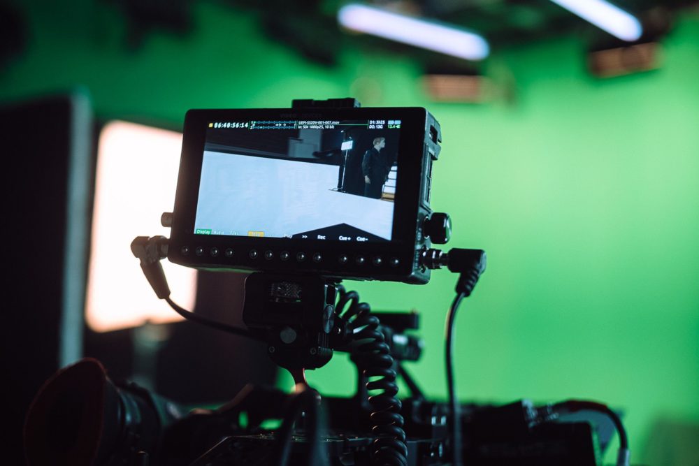 A small monitor on top of a Arri Alexa Mini LF