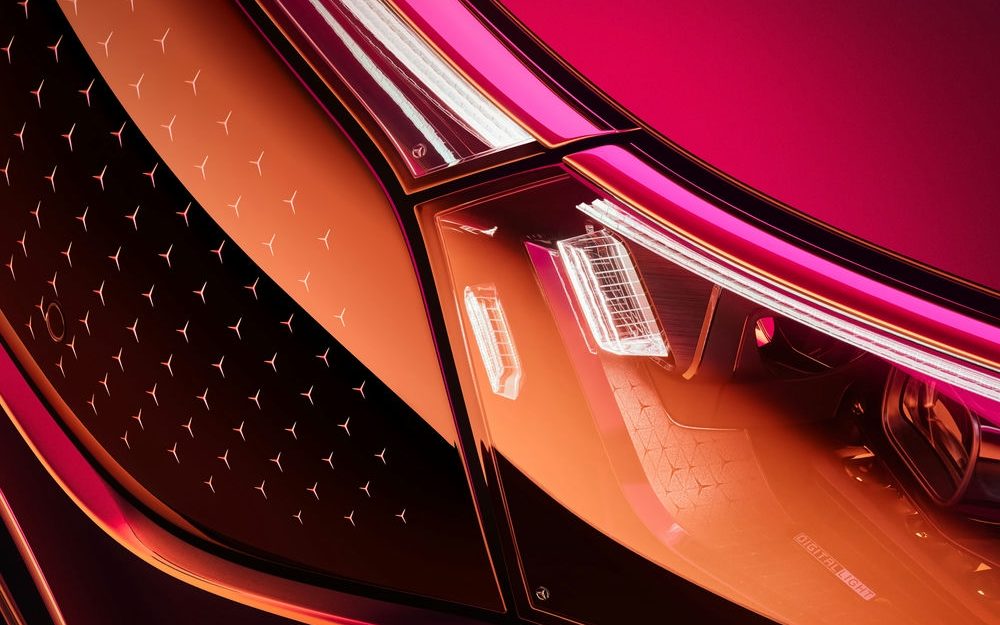 The hood of the Mercedes EQS shot by Amos Fricke with Adrian Weber as Virtual Production Supervisor.