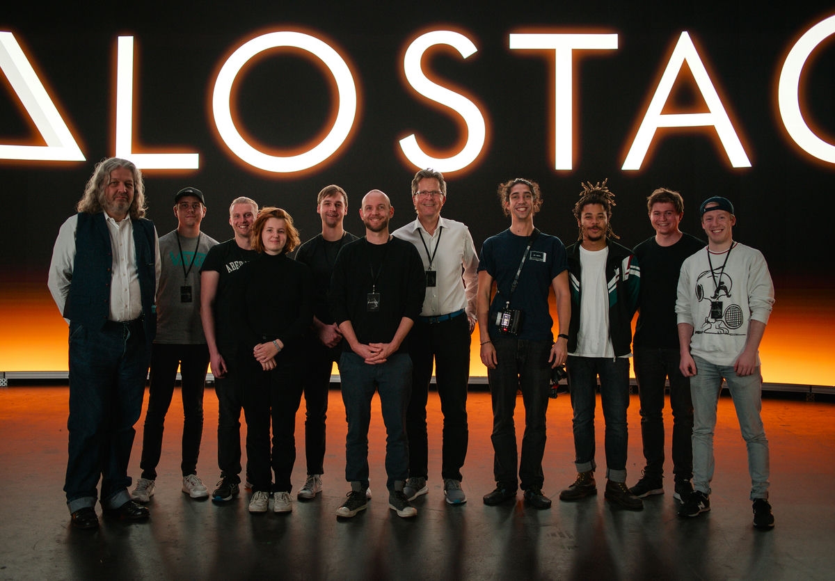 The crew of Halostage with Adrian Weber, Lauritz Raisch, Jill Ziegler, Frank Govaere, Erik Wolff und Mathias Knöfler.