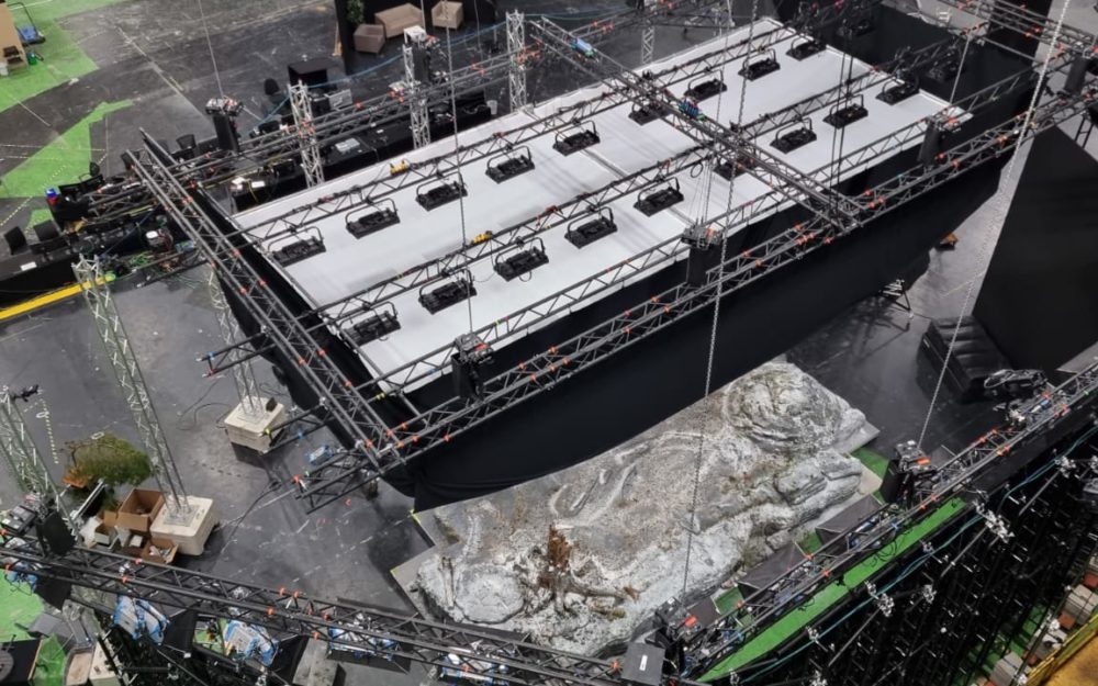 The set of the dwarves photographed from above by Adrian Weber, the Virtual Production Supervisor of the project.